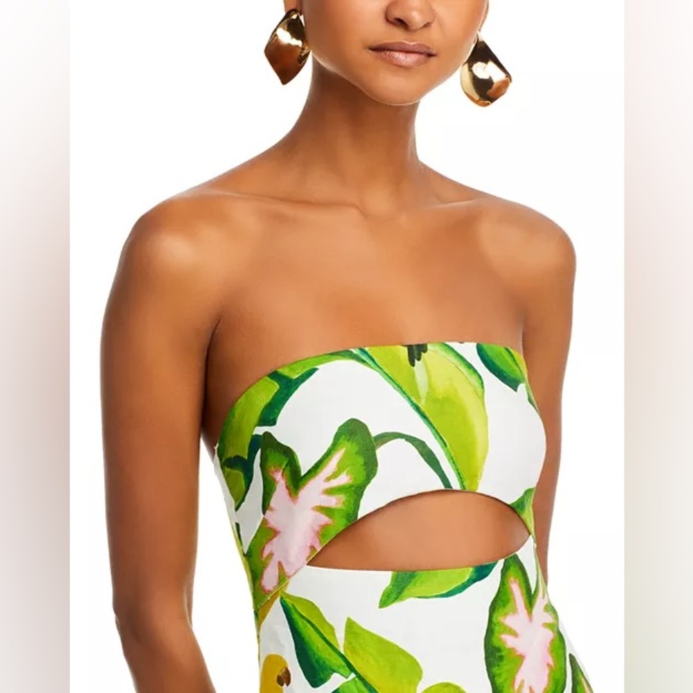 Farm Rio Summer Foliage Strapless Dress - Picture 8 of 16